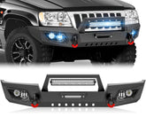 Heavy Duty Replacement Bumpers Compatible with 1999-2004 Jeep Grand Cherokee WJ 2nd Gen - Yzona